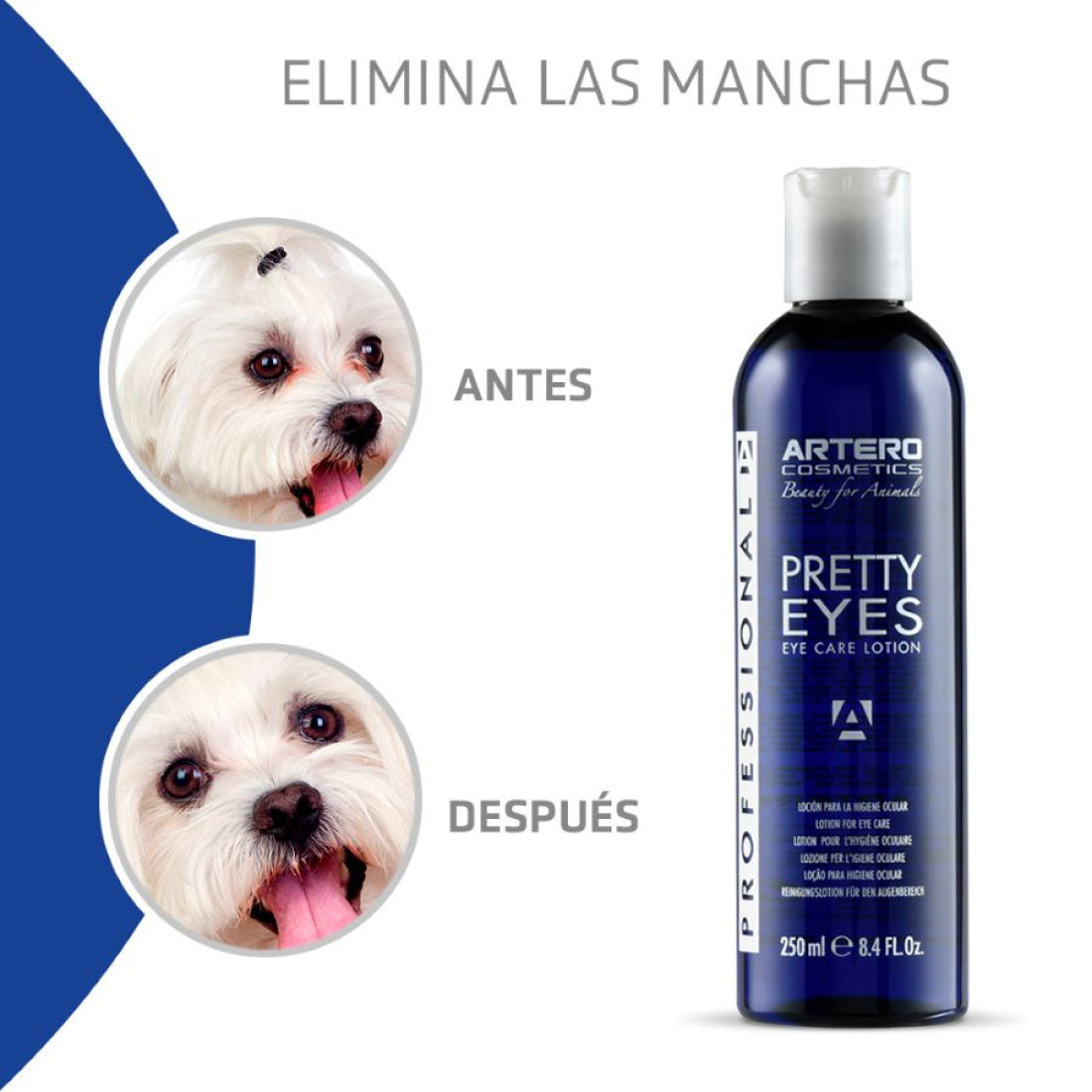 Pretty Eyes Artero 250 ml Limpiador de ojos para perros y gatos.