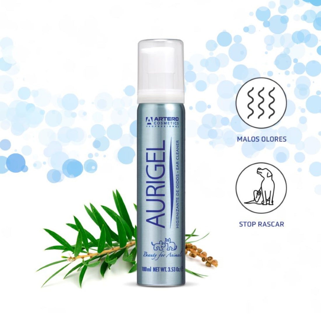 Aurigel Artero 100 ml Limpiador de oídos para perros.