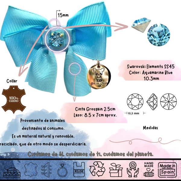 Collar Candy Bow Baby Blue