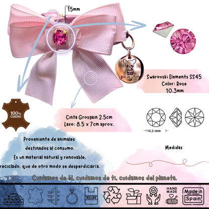 Collar Candy Bow Bubblegum Pink