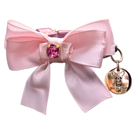 Collar Candy Bow Bubblegum Pink