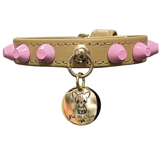 Collar "FiercePup" Cammel/Pink