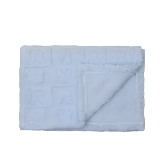 Manta Sherpa Conejito Azul